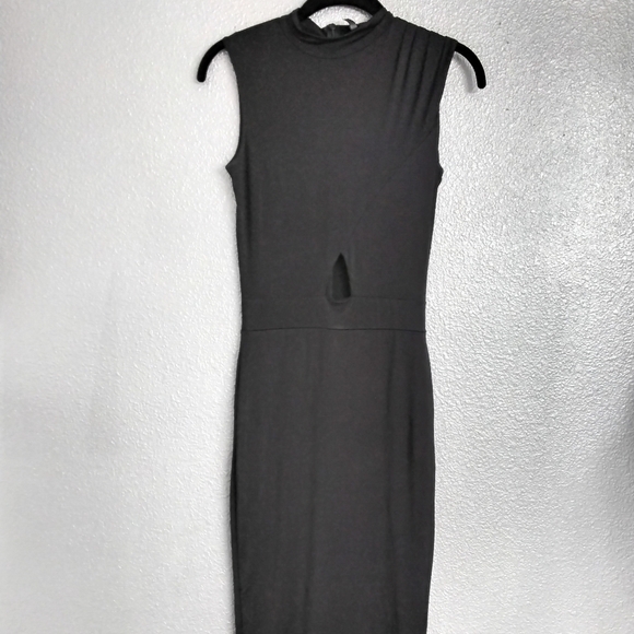 Go Jane Black Body Con Dress With Front Cut Out   Size Small - Picture 1 of 5